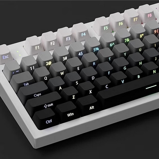 BIKASU 측면각인 투광 그라데이션 기계식 키보드 키캡 PBT 키캡 세트 134키, FREE, 그레이
