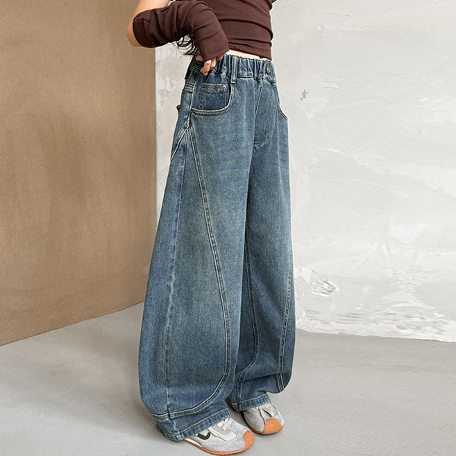 봄 주니어 프레이스 벌룬핏 데님팬츠