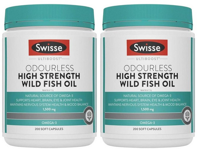 스위스 오더리스 와일드 피쉬 오일 1500mg 오메가3, 2개, 90정