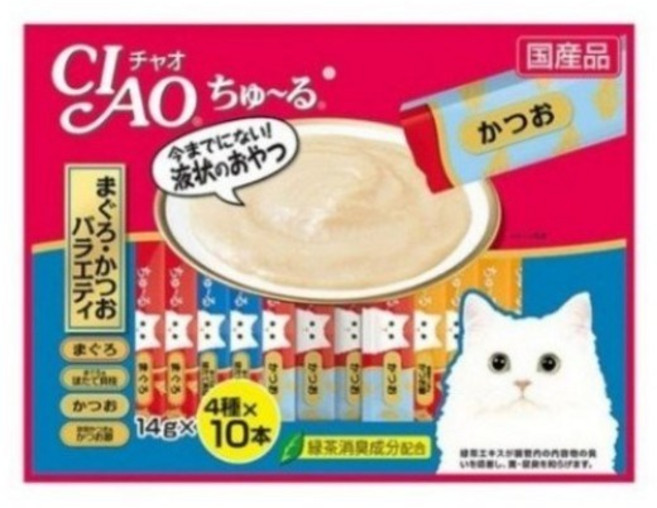 챠오츄르 고양이 버라이어티 간식, 혼합맛(참치/가다랑어), 560g, 1개