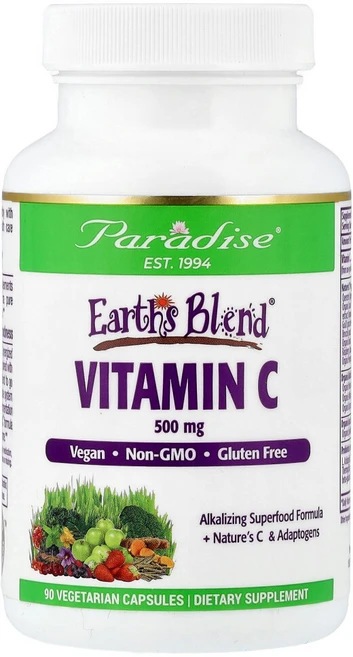 파라다이스허브 Earths Blend 비타민C 500mg 베지 캡슐 90정, PAR77867, 1개 - 쿠팡