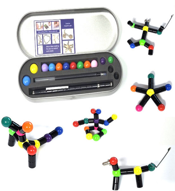 자석볼펜 피젯토이 마그네틱펜 피젯펜 키덜트용품 창의력만능펜 변신볼펜 터치펜 아이디어제품 마그네틱볼펜 창의력놀이, 1세트, 블랙볼펜