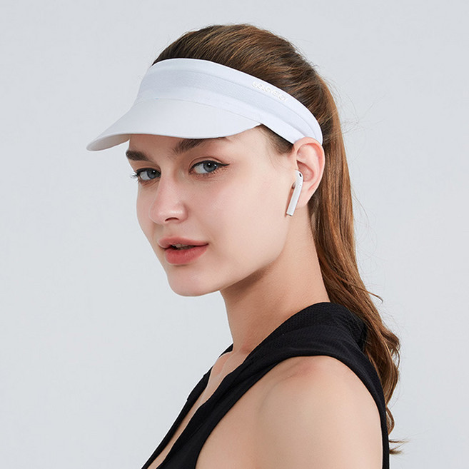 헤어밴드 골프썬캡 필드썬캡 자외선차단 햇빛가리개 매쉬모자 골프모자 와이드햇 UV차단 선바이저, 화이트, 1개