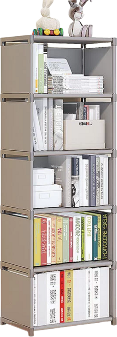 多層組裝書架 收納櫃 置物架 簡易書架 收納架 櫃子 DIY 組合櫃 儲物櫃 貨架, 5格