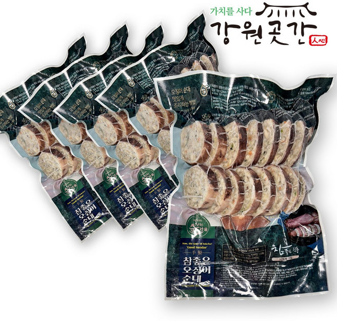 [강원곳간] 속초 오징어순대(슬라이스 진공팩) 500g, 5개