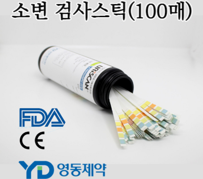 소변 검사 스틱 100매 :: 단백뇨 혈뇨 당뇨 수치 진단 키트 요 검사색 유린 검사지 케톤 뇨 임산부 의심 거품 유리 스캔 분석 건강검진 의료용품, 소변 10종, 1개