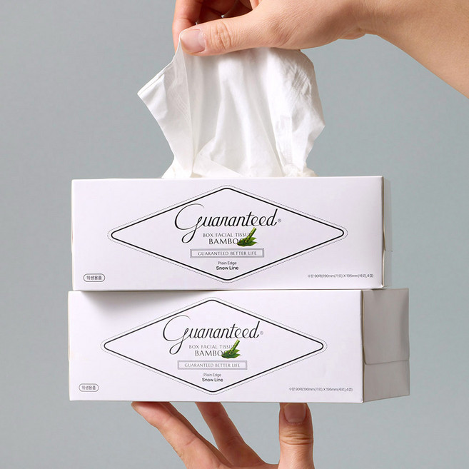 바스틀리 대나무 스노우 페이셜 갑티슈 4겹 3입 미용티슈 먼지없는 친환경 고급 각티슈 리필 곽티슈 사각티슈, 1개, 3개입