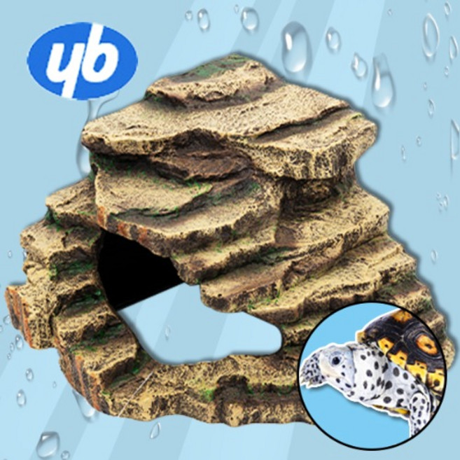 다팜아쿠아 YB 와이비 405L 거북이 일광욕 대형 계단 쉼터 은신처 장식품 (29x29x22cm), 1개