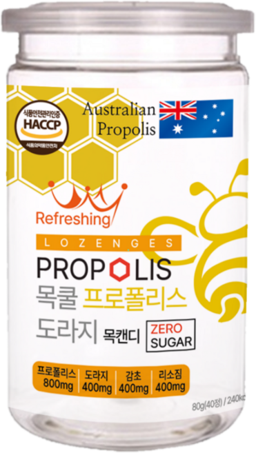 닥터스원 목쿨 프로폴리스 도라지 목캔디 ZERO SUGAR 40p, 80g, 1개