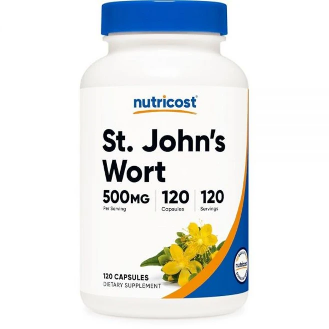 Nutricost 세인트 존스 워트 캡슐 500mg 120정 비건 글루텐 프리 및 GMO 프리, Nutricost 세인트 존스 워트 캡슐 500mg 1, 1개 - 쿠팡