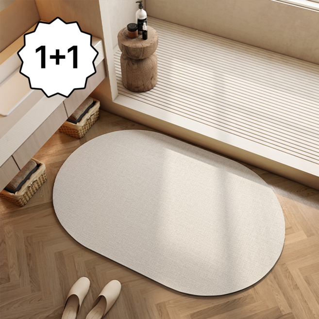 1+1 르코이 물기순삭 발매트 규조토 욕실매트 폭신폭신 세탁가능 논슬립 no.1, 2개, 1번타입