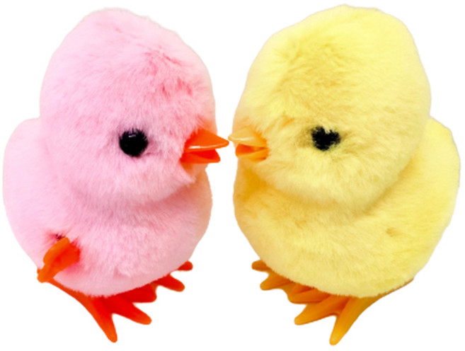 KC인증 노랑 핑크 병아리 태엽 인형 2종, 노랑병아리(1개)+핑크병아리(1개), 1개
