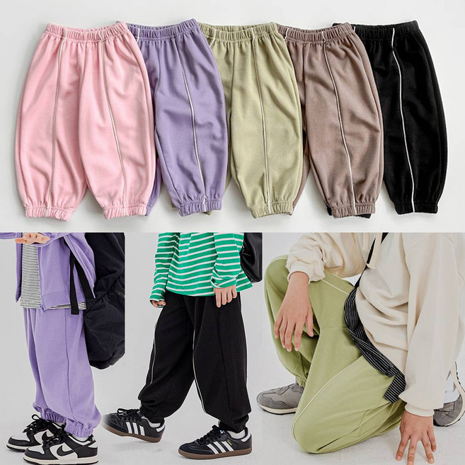 아동 주니어 삥줄 라인 조거 팬츠 트레이닝팬츠 간절기 츄리닝바지 조거바지 (5호-17호)