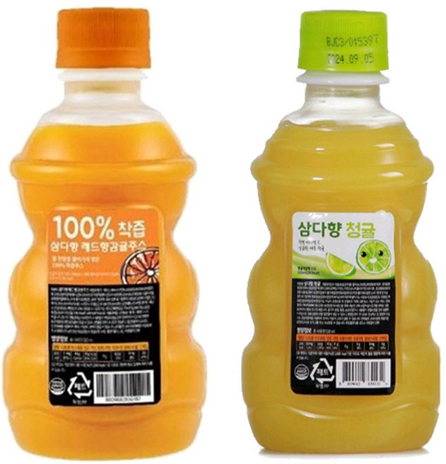빙그레 삼다향 착즙주스 320ml 2종 혼합(레드향감귤+청귤)