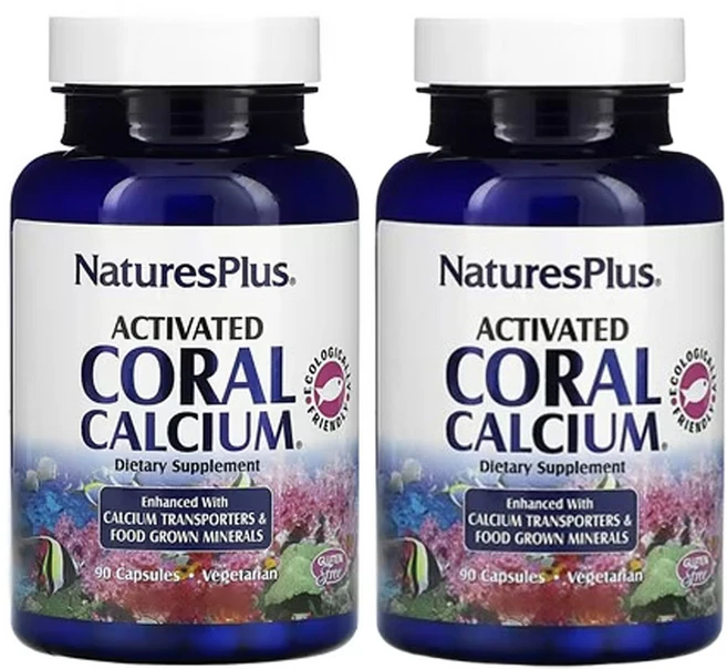 네이처스플러스 활성화된 산호 칼슘 90캡슐, 2개 - 쿠팡