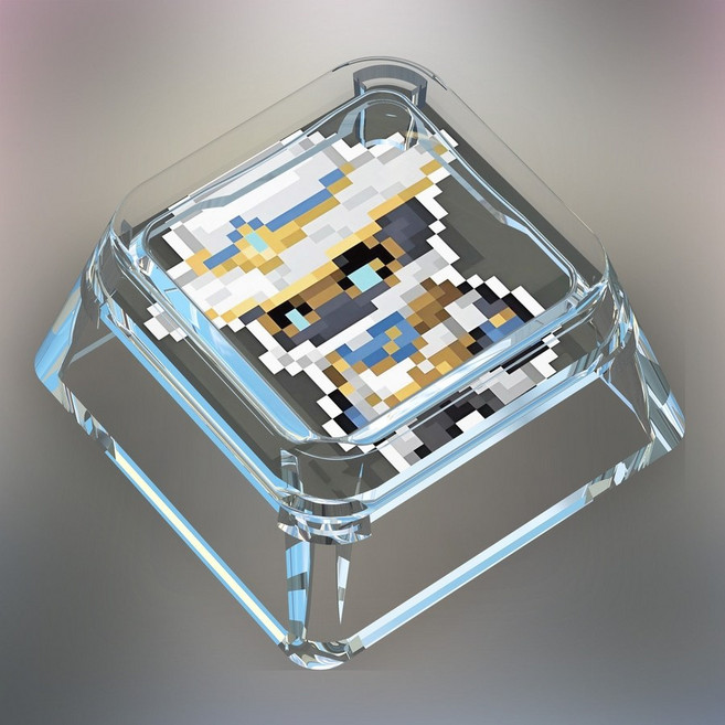 발로란트 픽셀 디자인 표정팩 기계식 키보드 투명 키캡, K