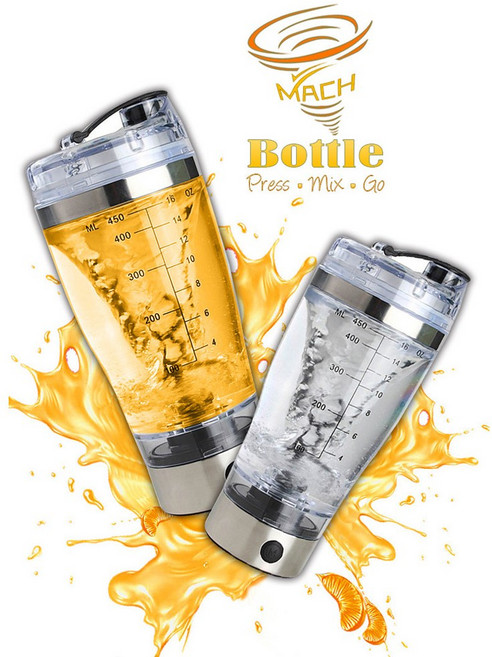 MACH 고급 마하 토네이도 컵 자동 전동 쉐이커 텀블러 토네이도컵 회오리컵 보틀 강력 회전 눈금 표시 믹스컵 충전식 오토쉐이커 텀블러 휴대용 대용량 450ml 1개, 투명