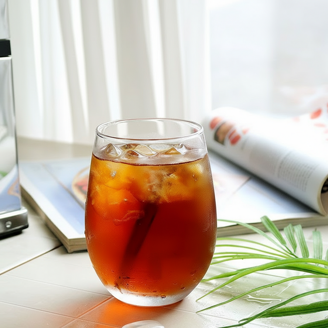 바넬 하이볼잔 홈카페 둥근 항아리 유리컵 530ml, 6개, 투명