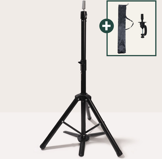 마운틴스톤 스텝락 프로 미용 삼각대 헤어 발판 가발 거치대 홀더 마네킹 스텐드, 1개, 블랙