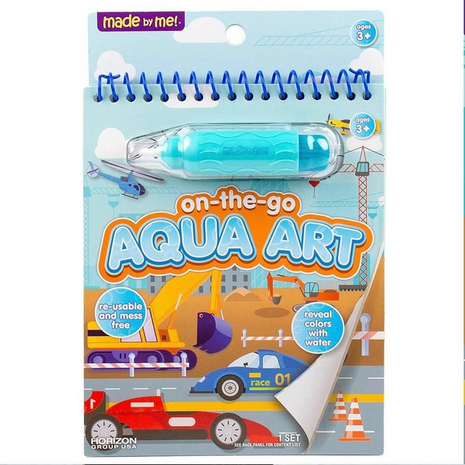 Horizon Group USA Bluey Aqua Art - 재사용 가능한 워터 리빌 액티비티 페이지 펜 포함 지저분해지지 않는 드로잉 및 컬러링 144686 416765, 운송