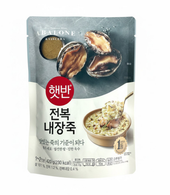 비비고죽 CJ 햇반 전복내장죽, 21개, 420g