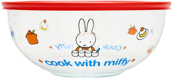 [EJIRY] 에지리x미피 내열유리 믹싱볼 L 2400ml (+뚜껑), 1개, 본체+뚜껑