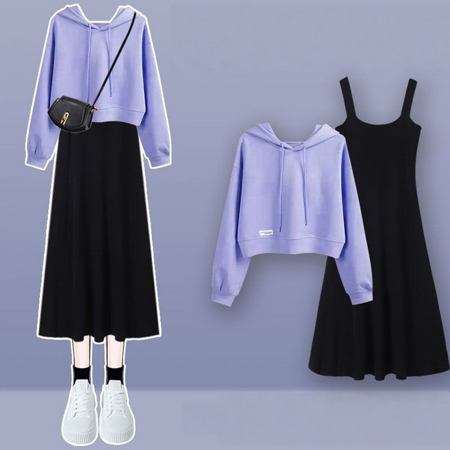 여성투피스 여성세트 후드티 + 니트원피스 맨투맨 티 나시원피스 ZBW26011982 53