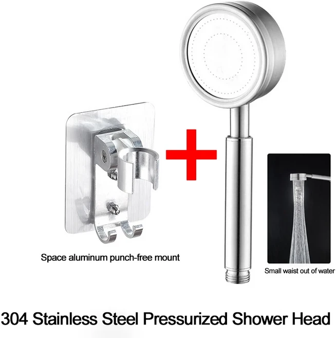 3단 버튼 가압 샤워 헤드 - 대형 패널 필터 노즐 가정용 욕실 샤워 액세서리용, 03 C