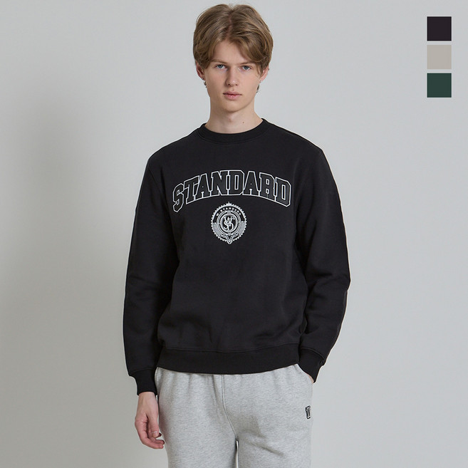 [더블유스탠다드(W STANDARD)] 기모 레터링 맨투맨