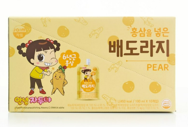 자임 안녕자두야 배도라지 주스, 100ml, 10개