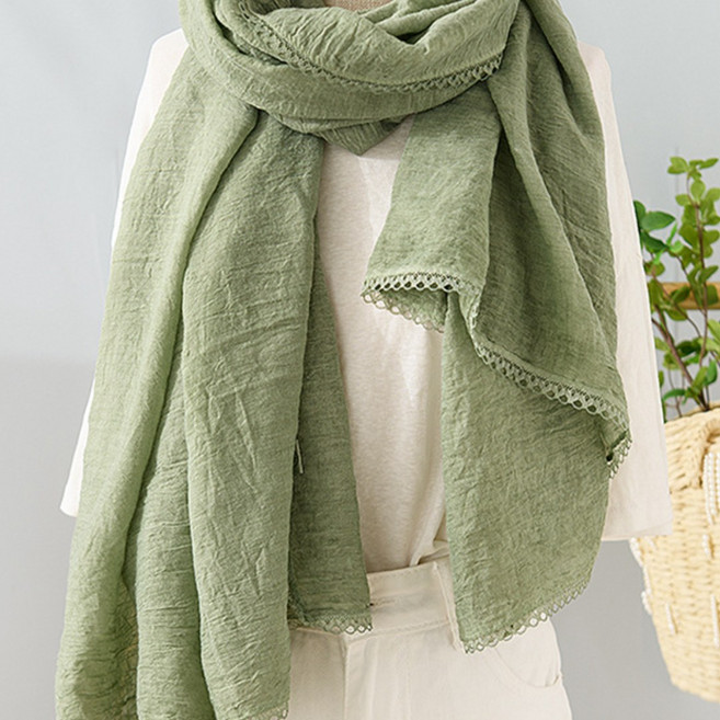 벨라로그 가온결 부드러운 면 비스코스혼방 무지 롱 스카프 자외선 차단 숄