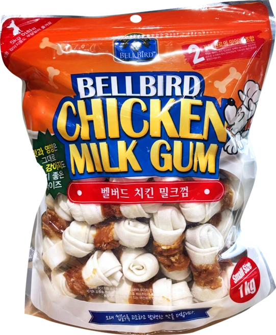 벨버드 강아지 치킨 밀크껌 스몰, 치킨밀크, 1kg, 1개 - 쿠팡