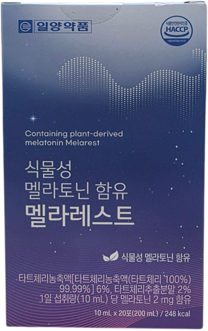 일양약품 식물성 멜라토닌 함유 멜라레스트 타트체리100%농축액, 20개, 10ml