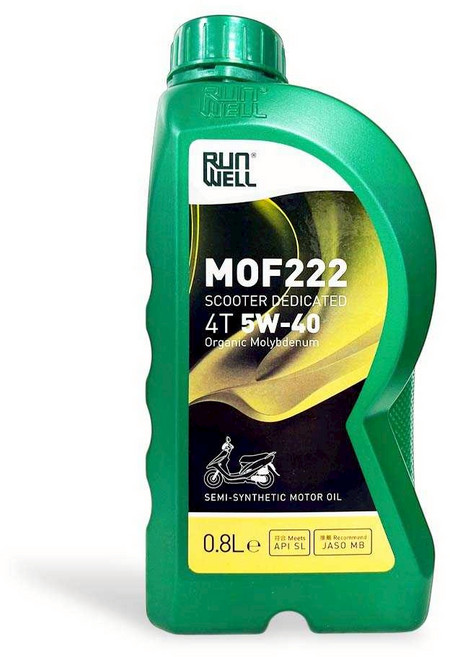 油工廠 RUN WELL MOF222 速克達專用 4T 5W40 合成機油 800ml, 1個, MOF222 5W40