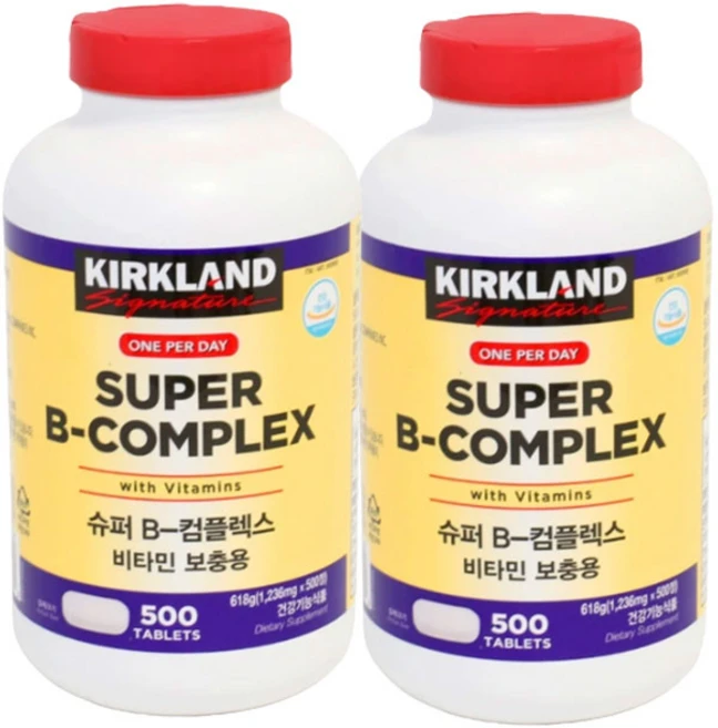 커클랜드시그니춰 슈퍼 B-콤플렉스 전해질 타블렛, 2개, 500정 - 쿠팡