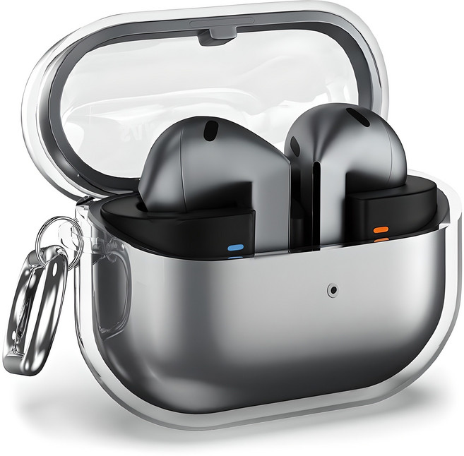 신지모루 변색방지 TPU 투명케이스 + 카라비너, 갤럭시 버즈 3 프로 / 3 / 3 FE, 클리어, 1세트