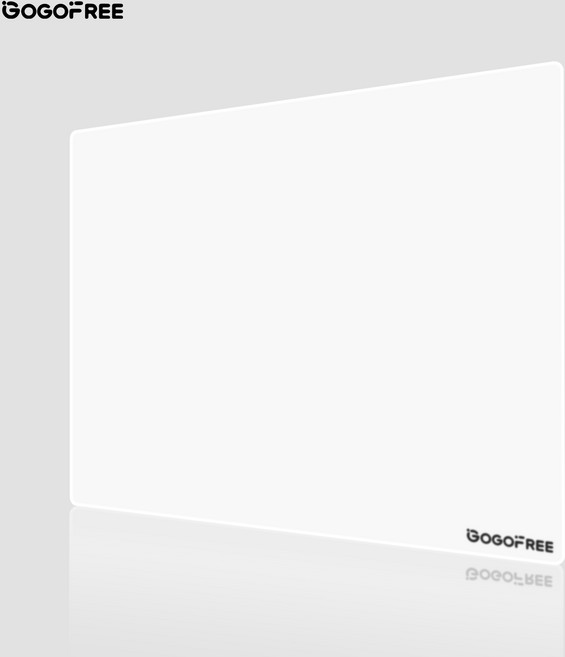 GOGOFREE 강화유리 마우스패드 게이밍 마우스 패드 L, 1개, 화이트 30*40
