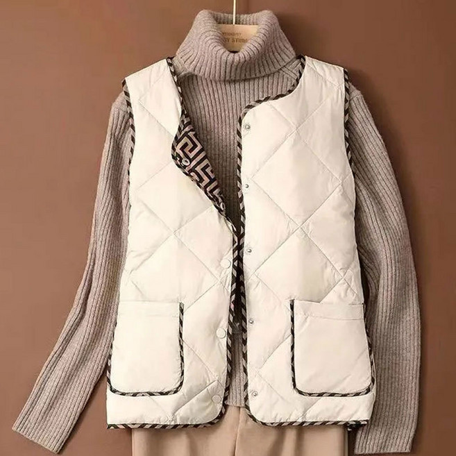 타임퓨어 50대 여성 겨울 경량 패딩 조끼 루즈핏 할머니조끼 역시즌 퀼팅 패딩조끼 데일리 캐주얼 패딩베스트 따뜻한 패딩 베스트