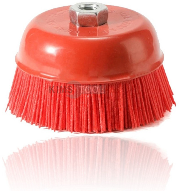 나일론 3인치 컵브러쉬 나무 목재 샌딩 연마 녹제거, 1개