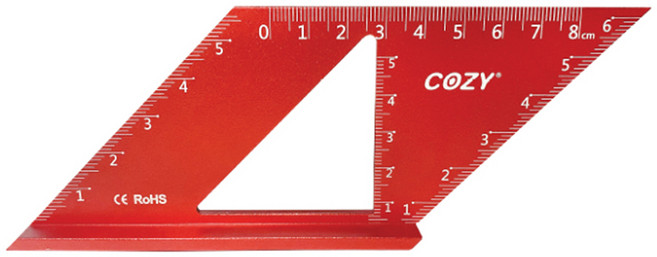어벤툴즈 COZY 알루미늄 각도자 제도자 눈금자 목공용자 RED알루미늄 다용도 각도자, CZ-MAR-917 각도자, 1개