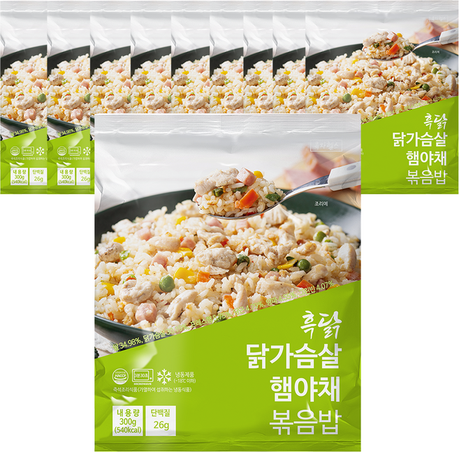 흑닭 햄야채 닭가슴살 볶음밥, 300g, 10개