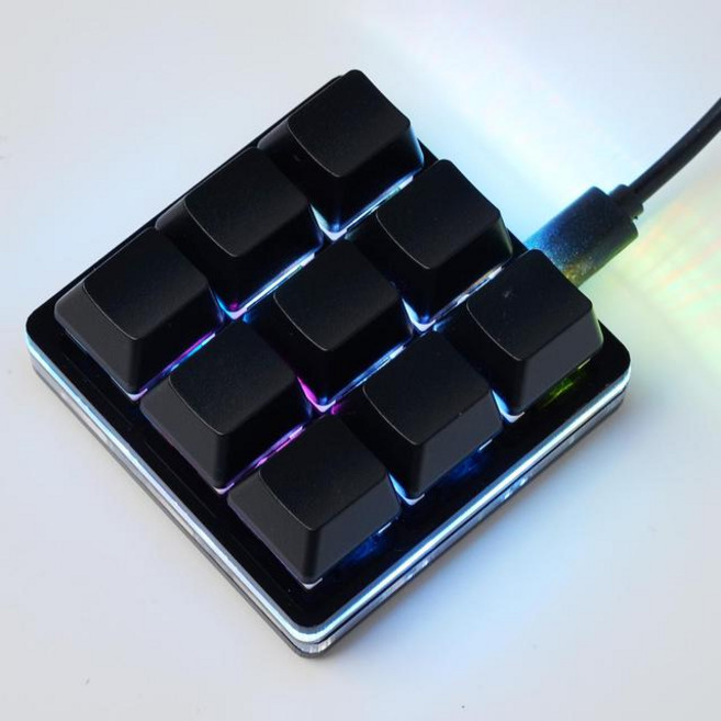 미니 USB 맞춤형 기계식 키보드 4/5/9/16 키 게임용 키보드 Sayo 장치 단축키 프로그래밍 가능 키패드 키 매크로 검정색 없음 없음 9.1 Keys, 한손 키보드