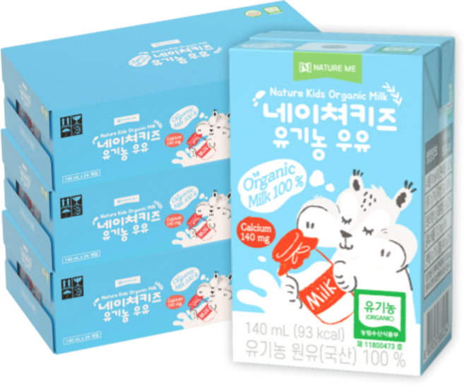 네이쳐키즈 유기농 우유, 72개, 140ml