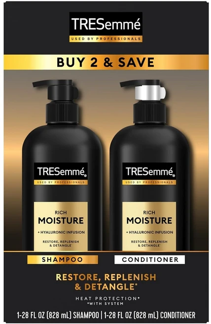 트레제메 TRESemme 리치 모이스처 샴푸 & 컨디셔너 세트, 1세트, 828ml - 쿠팡