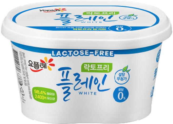 빙그레 요플레 플레인 화이트 락토프리, 430g, 6개