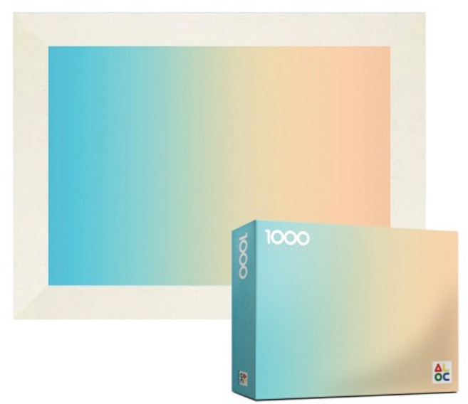 퍼즐피플 그라디언트 해변 1000피스 직소퍼즐, 퍼즐유액 포함, 그라디언트 해변 1000피스 액자포함(우드화이트), 1개