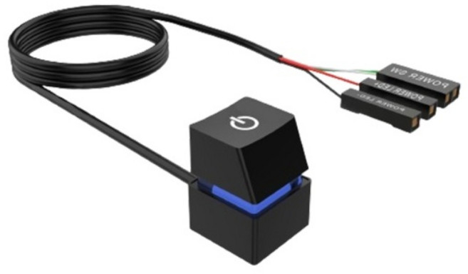 SGMK 컴퓨터 PC 외부 전원 스위치 버튼 7가지 RGB LED, 블랙 2M, 1개