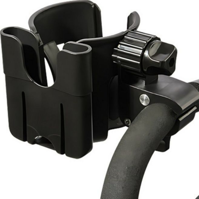 808 2 in 1 듀얼 유모차 휴대폰 컵홀더 거치대 2구, 블랙 색상, 4개