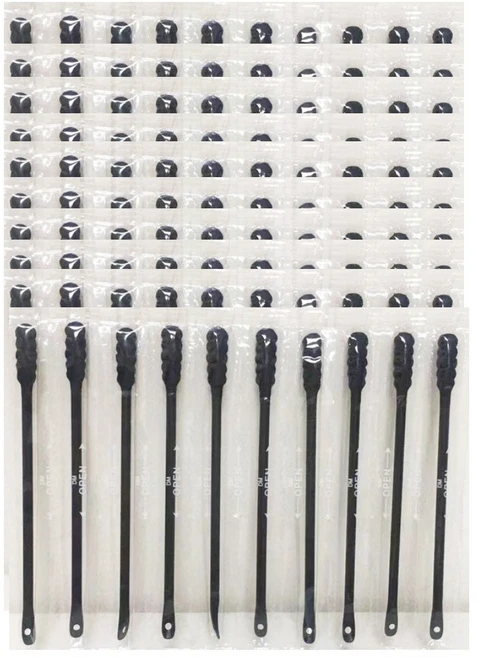 블랙 피지면봉 압출 면봉 개별포장, 100개, 1개입 - 쿠팡