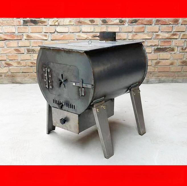 드럼통 소각로 야외 장작 불멍 숯불 화목난로 화로대, 4mm 망간강 난방 대형 50x70, 기본 색상